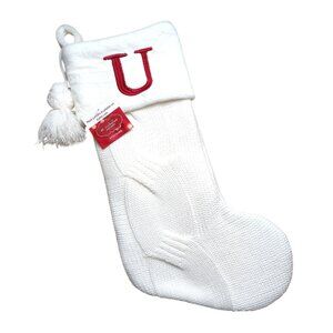 St. Nicholas Square Cable Knit 21 Inch Letter U Monogram Christmas Stocking